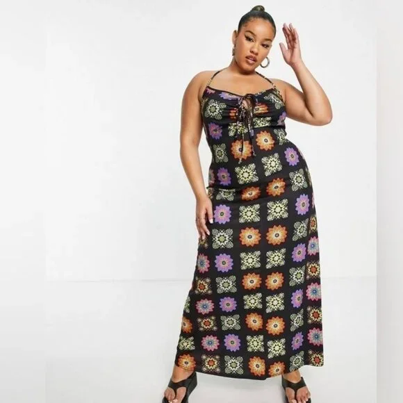 black maxi dress modest Charcoal Floral Print Modest Maxi Dress with Flared Sleeves – FineLook